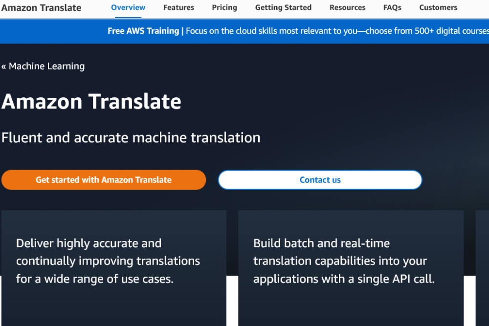 amazon translate servicii de traducere bazate pe Inteligența Artificială